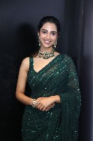 Meenakshi Chaudhary Black Saree Photos